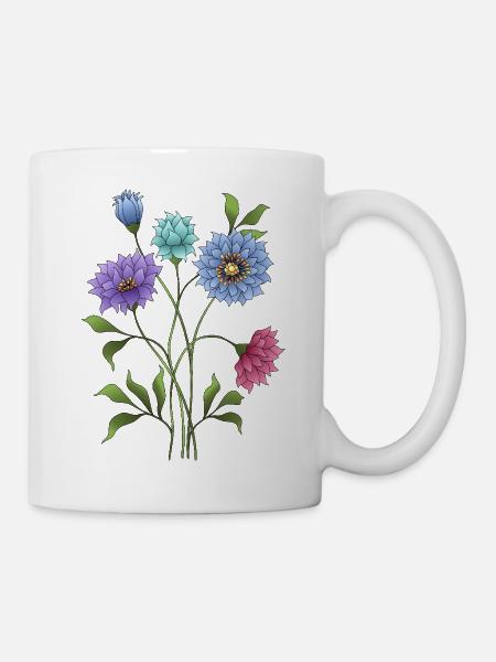 Blumen - Tasse - Weiß