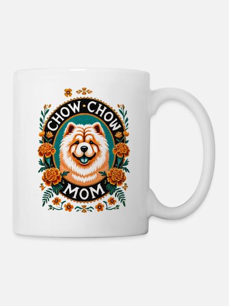 Chow Chow Mama Kreis Design - Tasse - Weiß