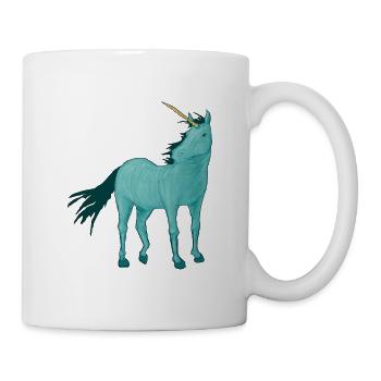 Unicorn in a cyan dress - Mug - white - Right