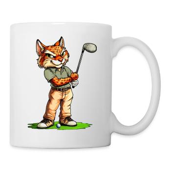 Luchse Golf / Golfspieler Luchs - Tasse - Weiß - Rechts