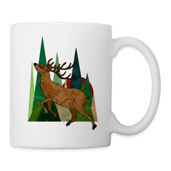 Hirsch - Tasse - Weiß - Rechts