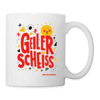 Lustiges Sonnengesicht mit Kraftausdruck - Tasse - Weiß - Rechts