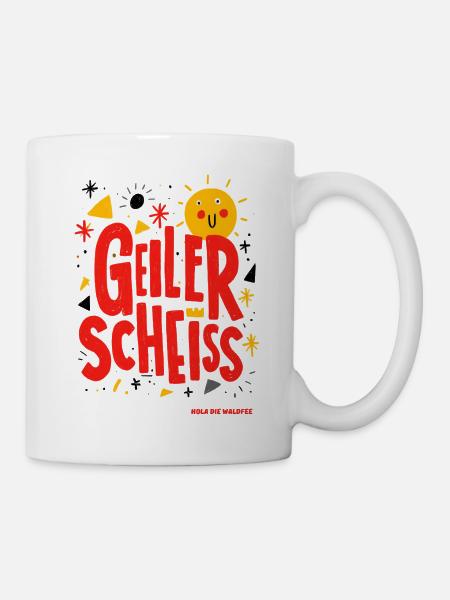 Lustiges Sonnengesicht mit Kraftausdruck - Tasse - Weiß