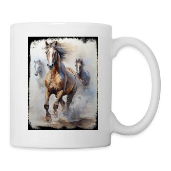 Wild Horses Group Nature Beach Water Splash - Mug - white - Right