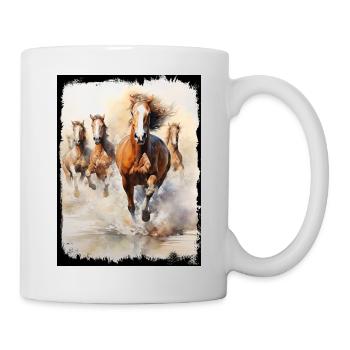 Wild Horses Group Beach Sand Water Splash - Mug - white - Right