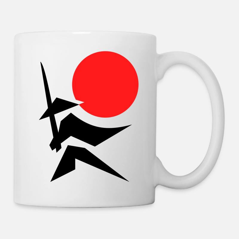 Image abstraite avec samouraï rouge noir - Mug blanc - blanc
