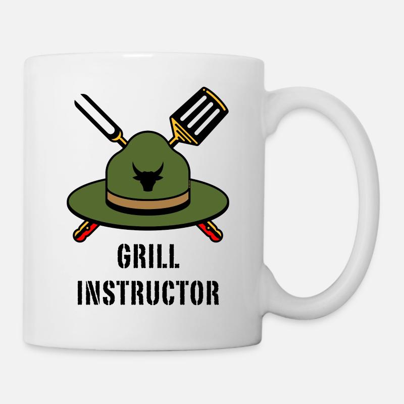 Grill Instructor (Grillen BBQ Barbecue Hut / POS) - Tasse - Weiß
