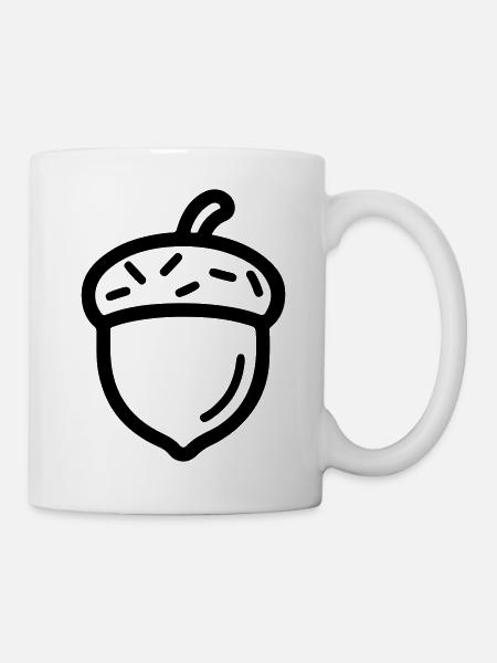 Eichel Herbst Symbol - Tasse - Weiß