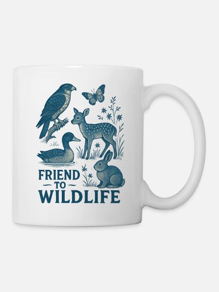Tierwelt Freundschaft Illustration - Tasse - Weiß