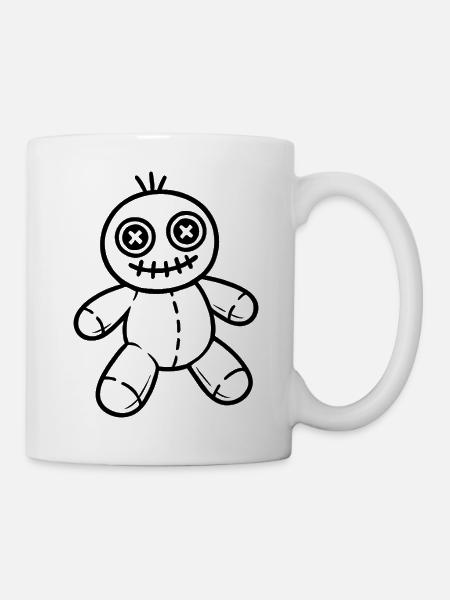 Illustrazione della bambola voodoo di Halloween - Tazza - bianco
