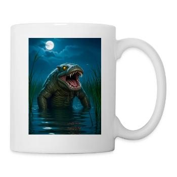 Bunyip, monstrous swamp beast of Australian myth - Mug - white - Right