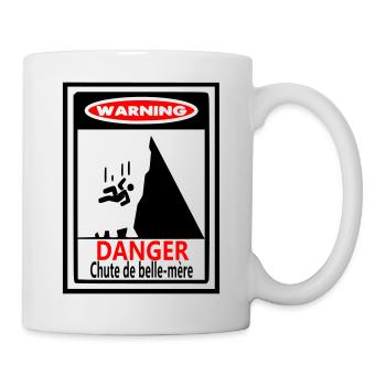 Avertissement Chute de Belle-Mère  - Mug blanc - blanc - Droite