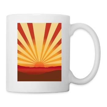 Lever de soleil dans un style rétro - Mug blanc - blanc - Droite