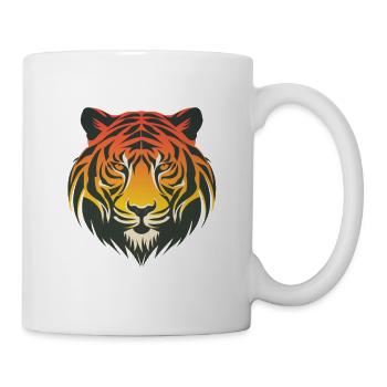 Elegant tiger head in gradient - Mug - white - Right