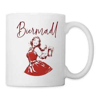 Biermadl drinking festival dirndl beer tent folk festival beer - Mug - white - Right