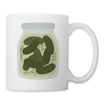 Vintage Gurke Gurke Glas Design - Tasse - Weiß - Rechts