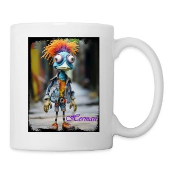 Colorful bird charm with a punk accent - Mug - white - Right