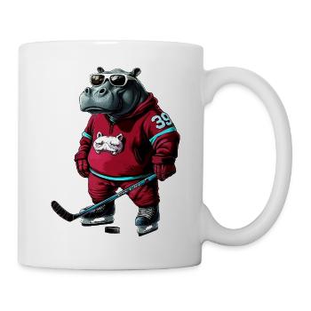 Nilpferde Eishockey - Tasse - Weiß - Rechts