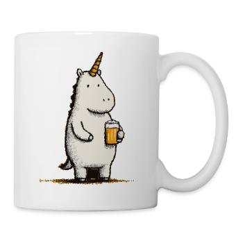 Cute unicorn with beer glass - Mug - white - Right
