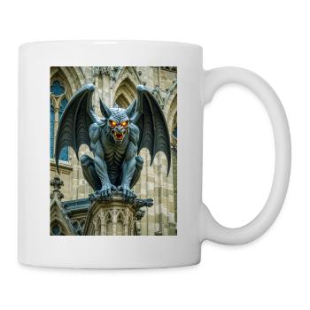 Gargoyle, winged stone demon guarding Gothic  - Mug - white - Right