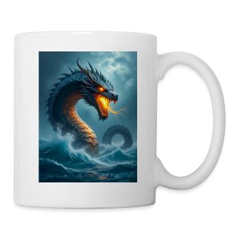 Leviathan, colossal biblical sea serpent of storms - Mug - white - Right