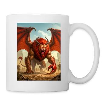 Manticore, lion-bodied desert predator - Mug - white - Right