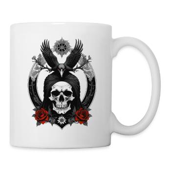 skull and crow - Tasse - Weiß - Rechts