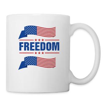 Stylish freedom flag motifs - Mug - white - Right