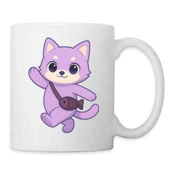 Süße Katze - Tasse - Weiß - Rechts