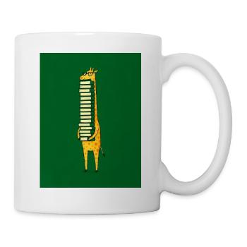 Giraffe mit Büchern, die am Hals hängen - Tasse - Weiß - Rechts