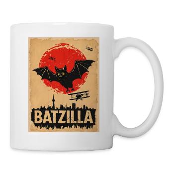 Fledermaus im Vintage-Stil mit Batzilla - Tasse - Weiß - Rechts