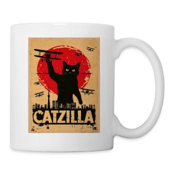 Kriegerkatze im Kriegshimmel - Tasse - Weiß - Rechts