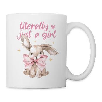 Just a Girl Coquette Shirt – Girly Top - Tasse - Weiß - Rechts
