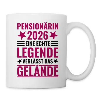 Pensionärin 2026 Eine Legende verlässt das Gelände - Tasse - Weiß - Rechts