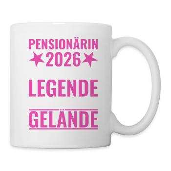 Pensionärin 2026 Eine Legende verlässt das Gelände - Tasse - Weiß - Rechts
