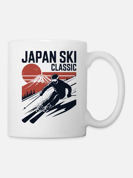 Japan Ski Klassisches Retro-Design - Tasse - Weiß