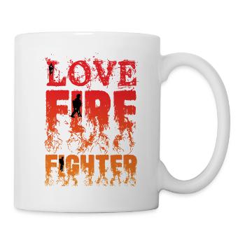 L'amour combat le feu - Mug blanc - blanc - Droite