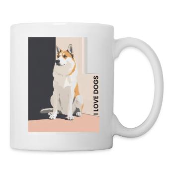 Joli portrait de chien avec un dicton affectueux - Mug blanc - blanc - Droite