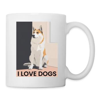 Pretty dog with dog love motto - Mug - white - Right