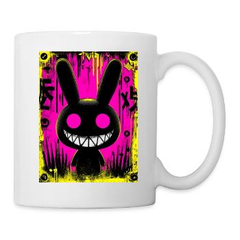 Lapin Noir Électro - Mug blanc - blanc - Droite