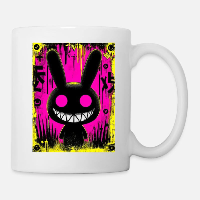 Lapin Noir Électro - Mug blanc - blanc