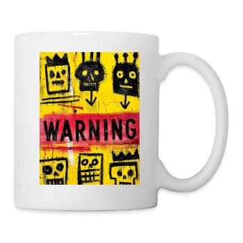 Expressionist Skull Art with Warning Message - Mug - white - Right