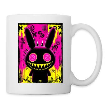 Retro Neon Hase - Tasse - Weiß - Rechts