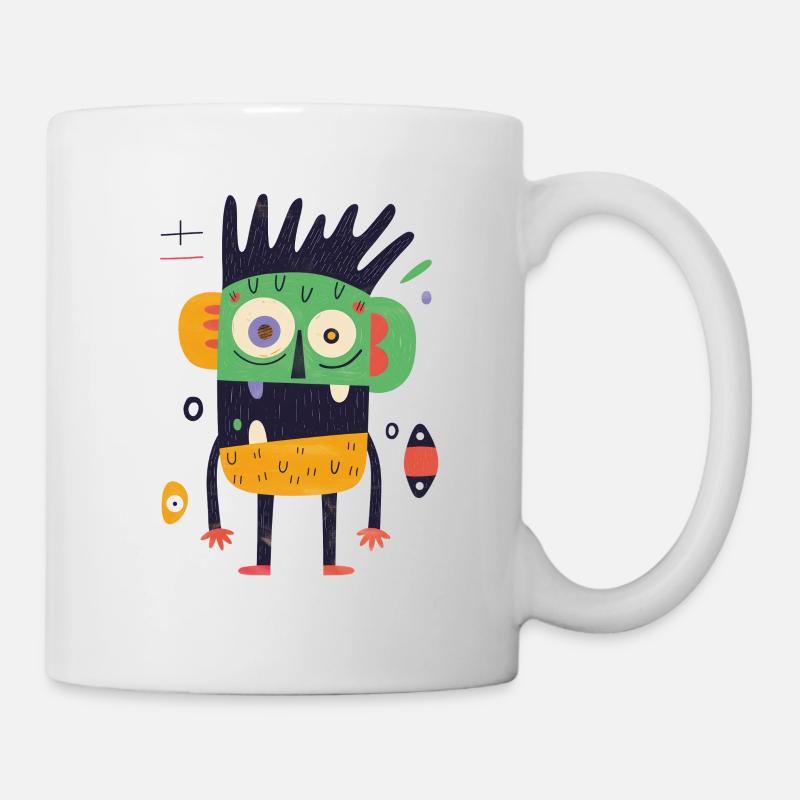 Monstre fou coloré - Mug blanc - blanc