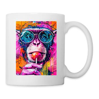 Grande combinaison psychédélique avec lunettes et sucette - Mug blanc - blanc - Droite