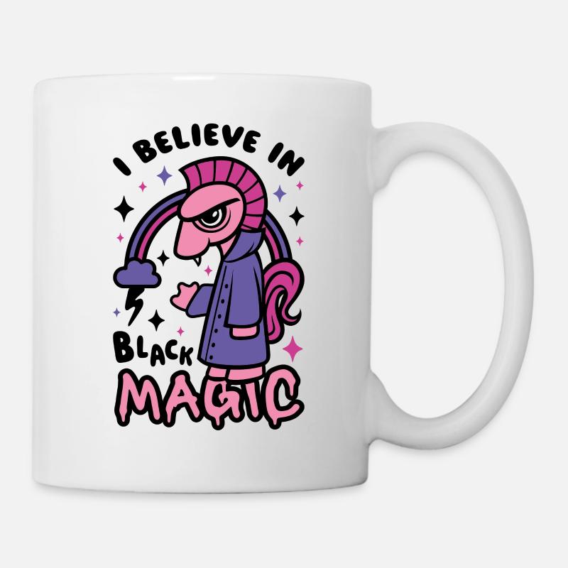 Grumpy Dark Pony Believes in Black Magic - Mug - white
