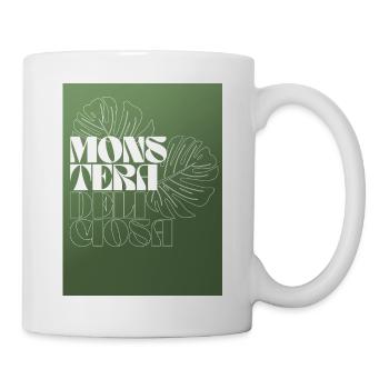 Monstera Botanical Line Art Design - Tasse - Weiß - Rechts