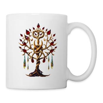 Magical Tree of Life with Red Gems - Mug - white - Right