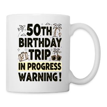 50th Birthday Travel Adventure Design - Mug - white - Right