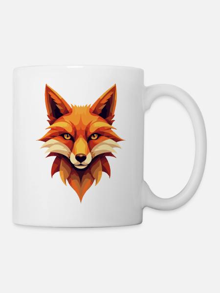 Geometric Ember Fox - Mug - white
